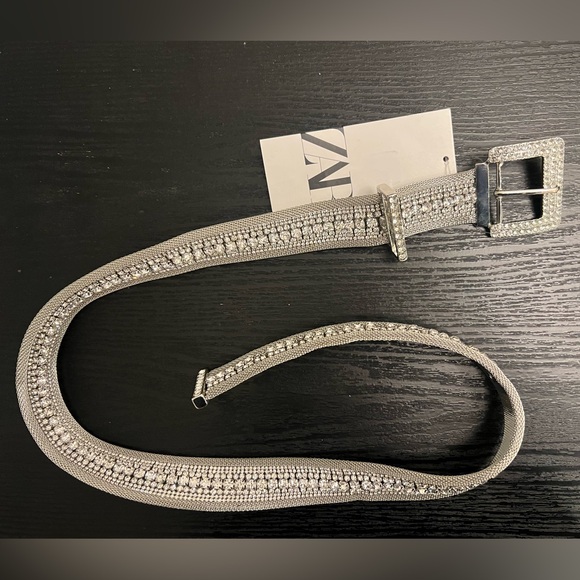 NEW Rhinestone silver belt, 80 - Picture 2 of 4